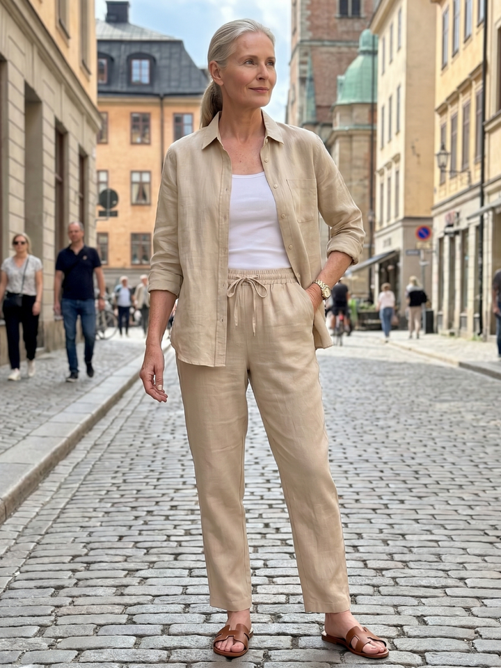 Noor | Pitkähihaiset Paidat ja Slim Fit Housut - Setti