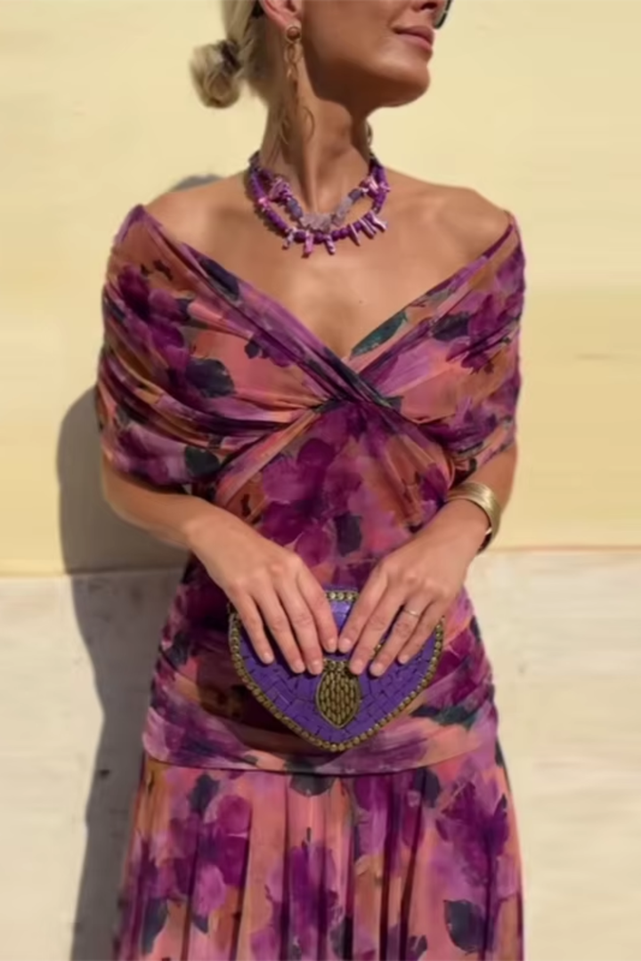 Louise | Elegantti maksi-iltapuku V-aukolla