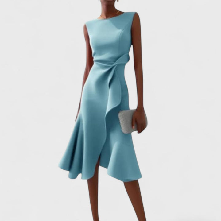 Andrea - Epäsymmetrinen mekko elegantilla poimuilla