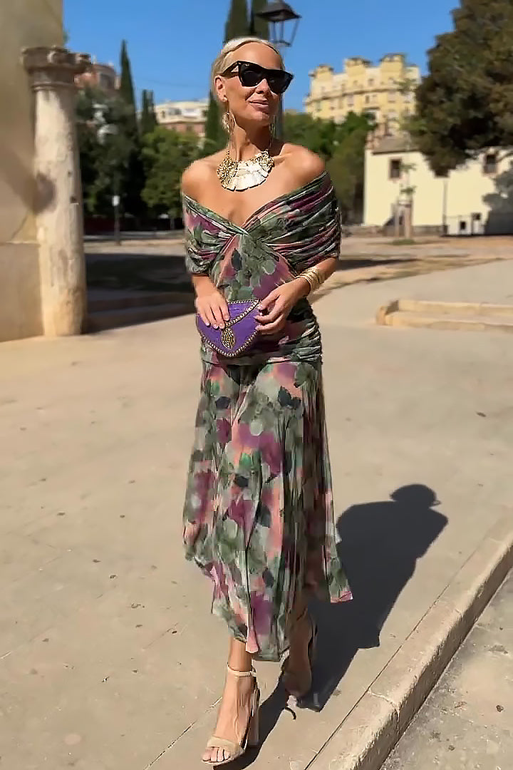 Louise | Elegantti maksi-iltapuku V-aukolla