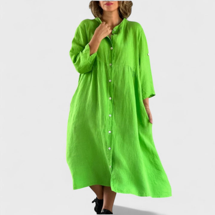 Isa - Puuvilla-linjakangas mekko