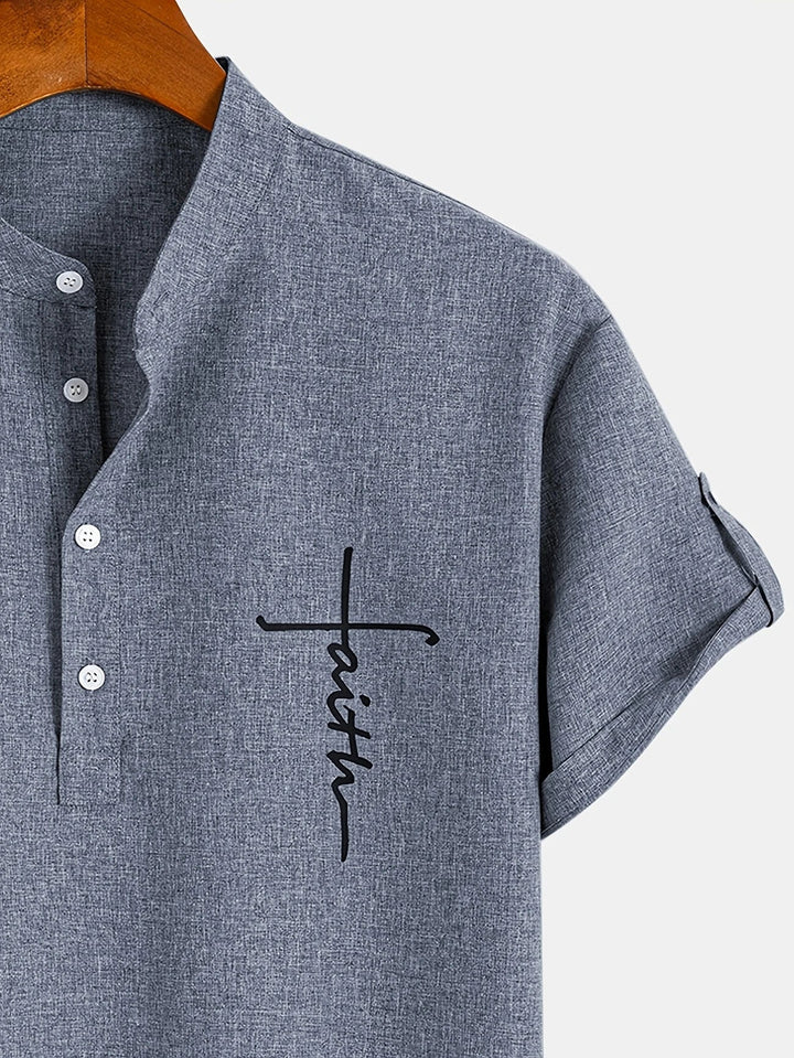 Kristóf™ | Tyylikäs lyhythihainen paita pystykauluksella