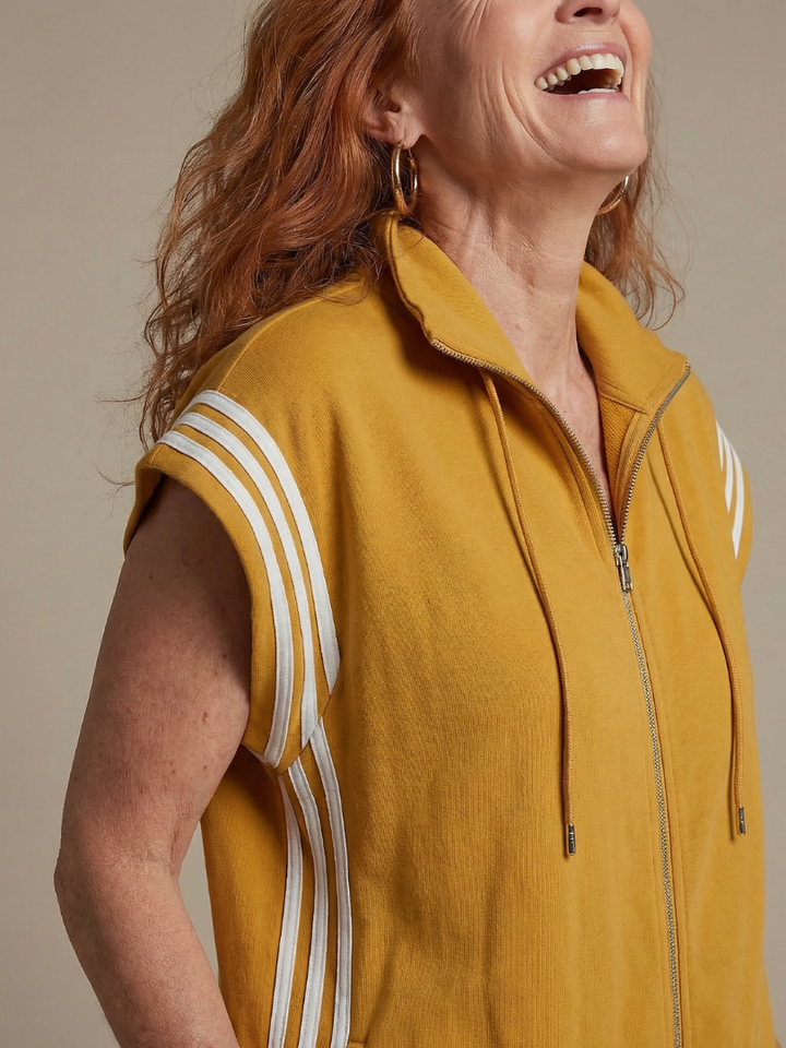 Lark | Raidallinen jumpsuit edestä vedettävällä vetoketjulla