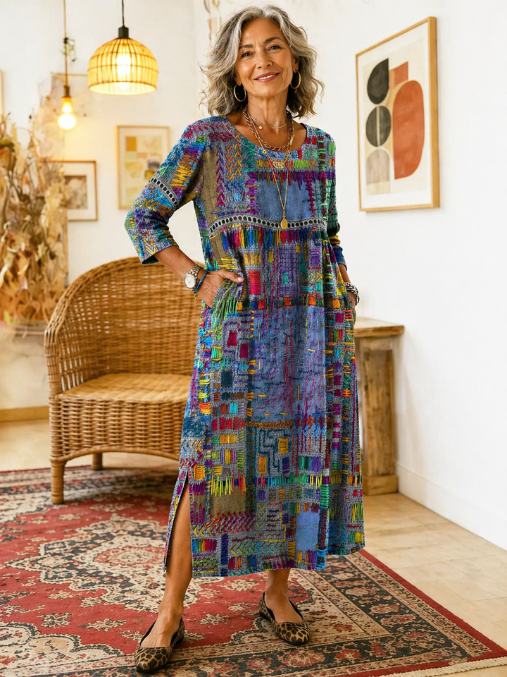 Manuela | Etninen patchwork-mekko