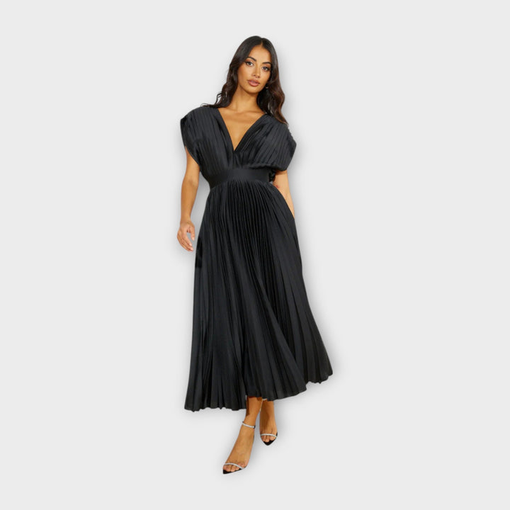 Romanttisen Elegantti Midi Pliseerattu Mekko