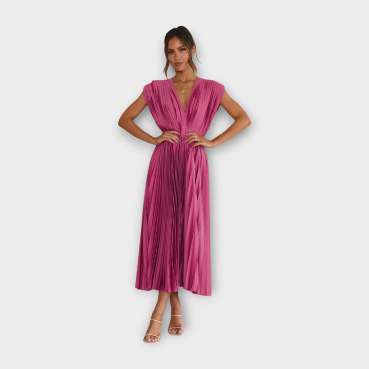 Romanttisen Elegantti Midi Pliseerattu Mekko