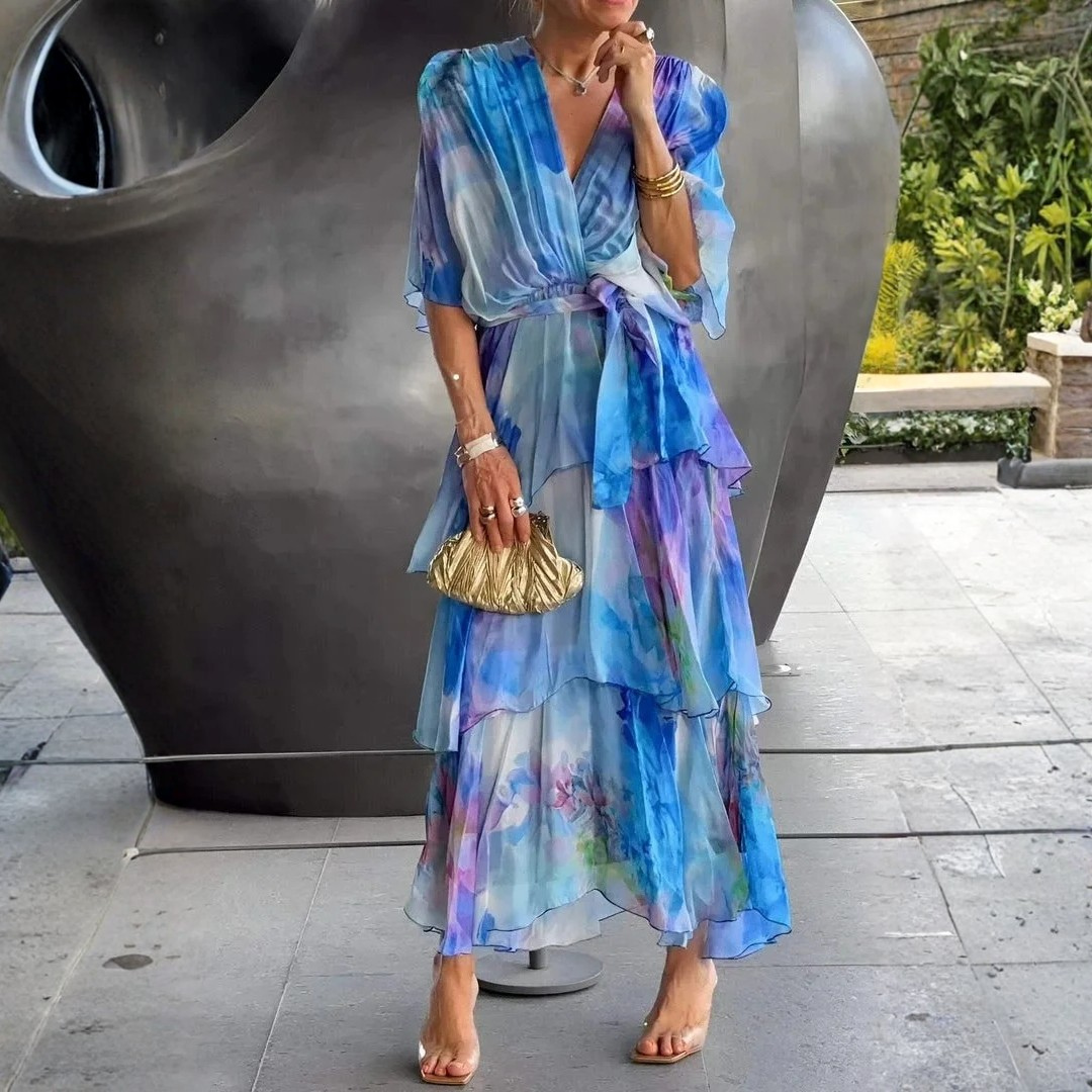 Cassia – Elegantti Chiffon Mekko