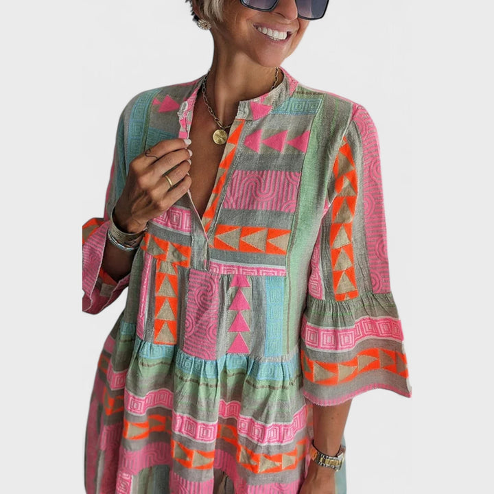 Alena - Värikäs boho-mekko
