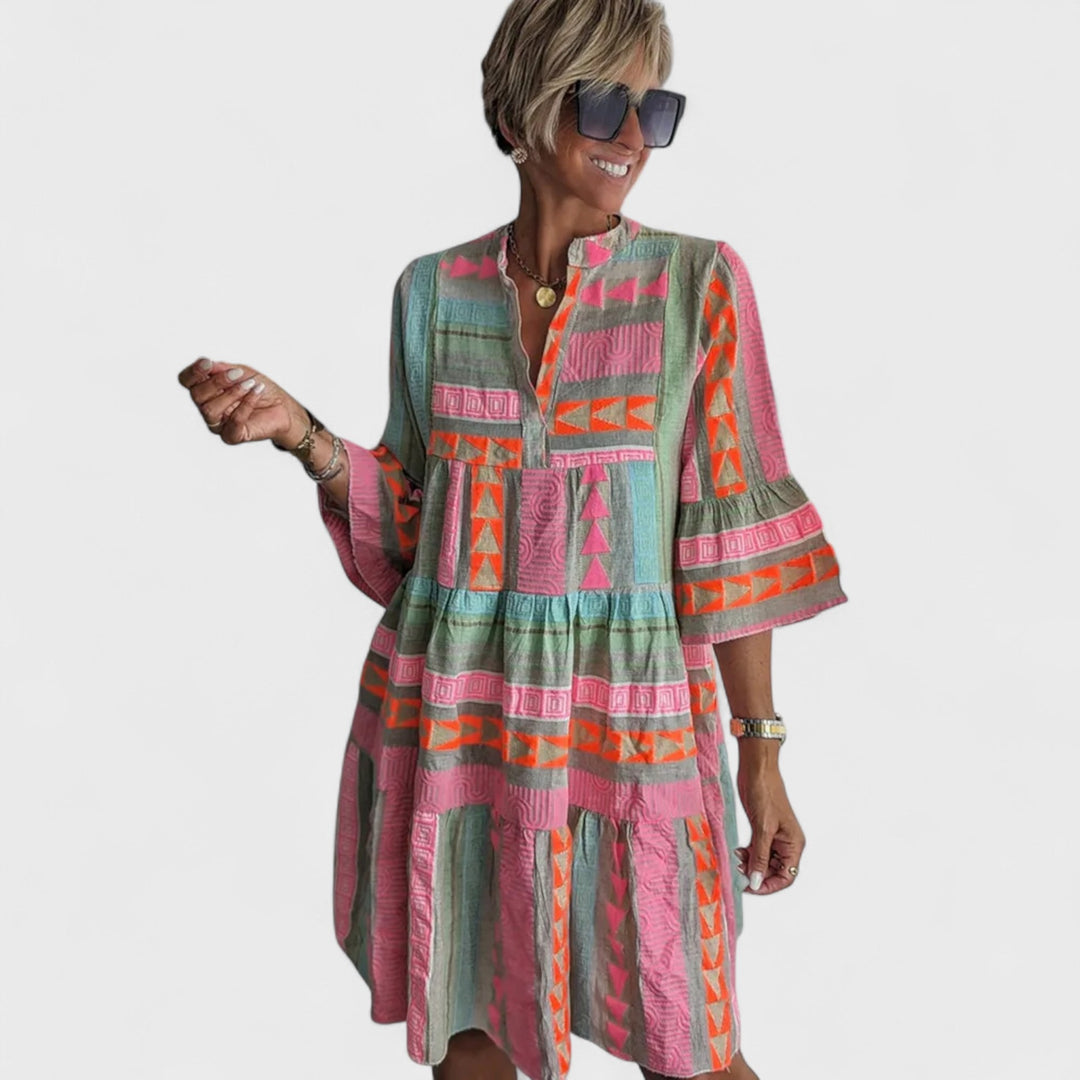 Alena - Värikäs boho-mekko