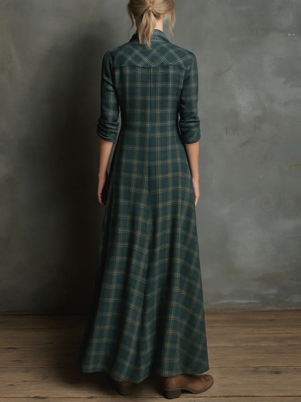Valentina | Pitkä ruudullinen mekko