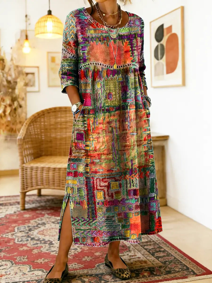 Manuela | Etninen patchwork-mekko