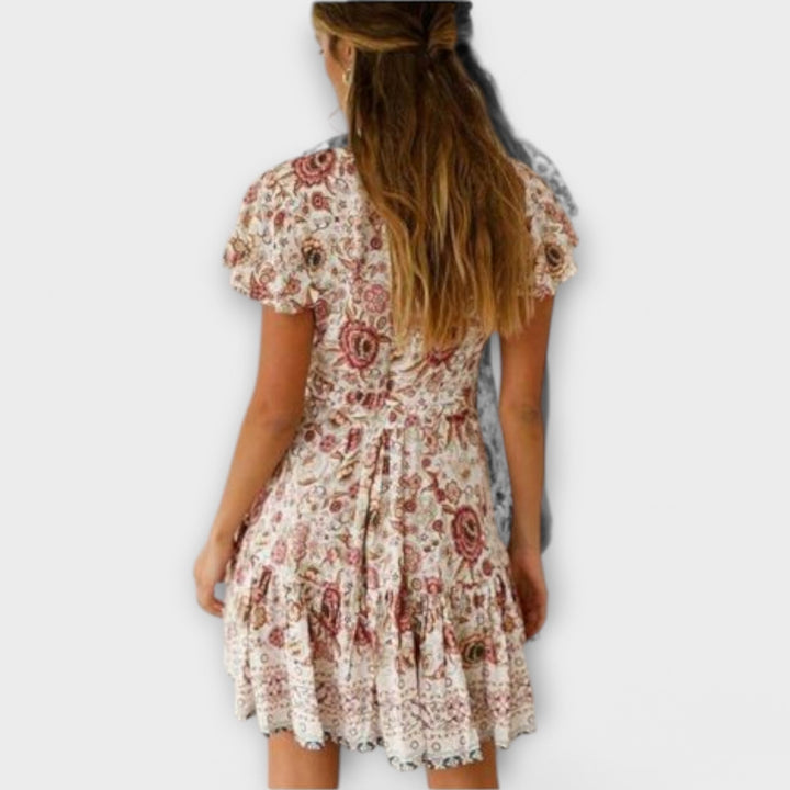 Amina - Lyhyt Boho-tyylinen Mekko