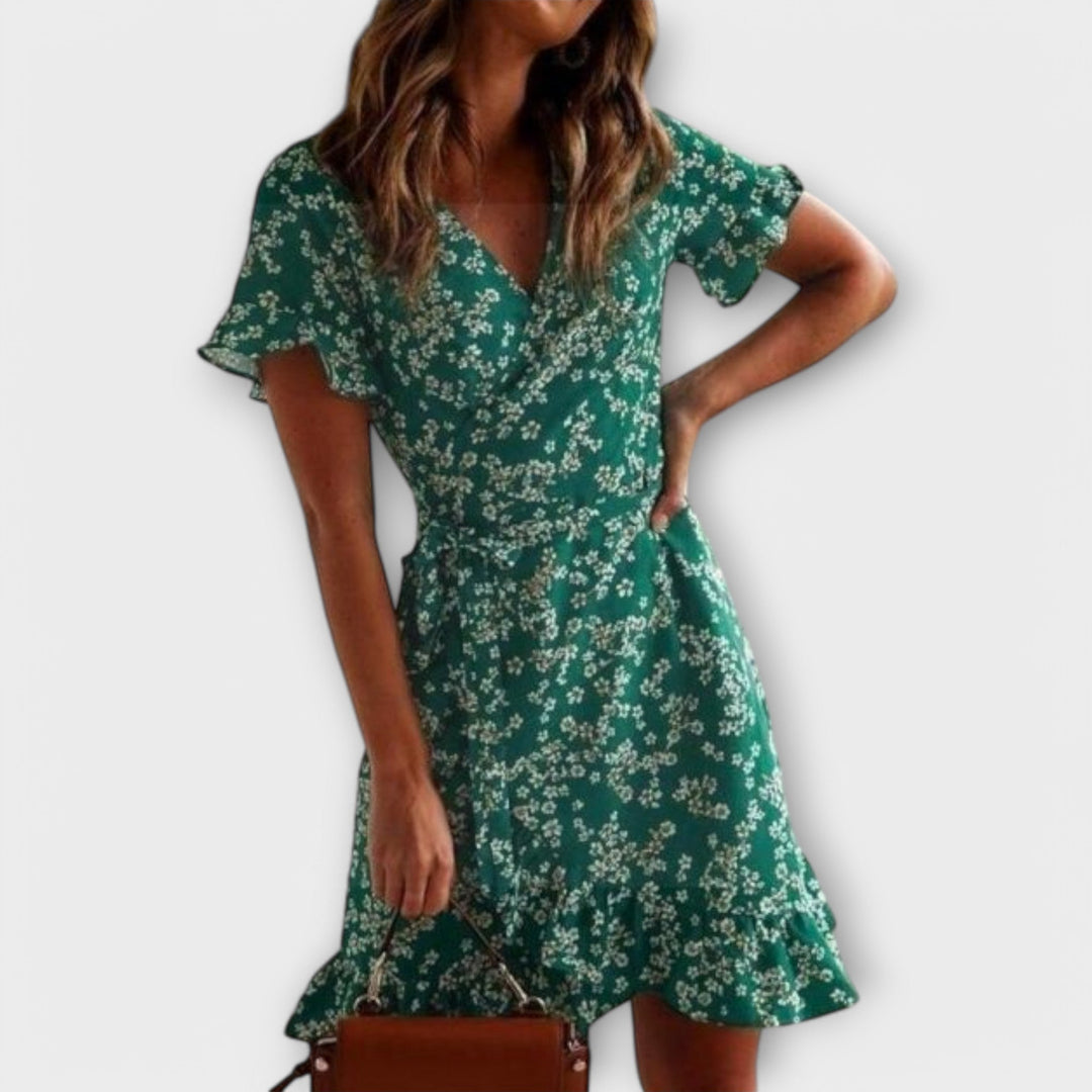 Nilsine - Vihreä Lyhyt Boho-mekko