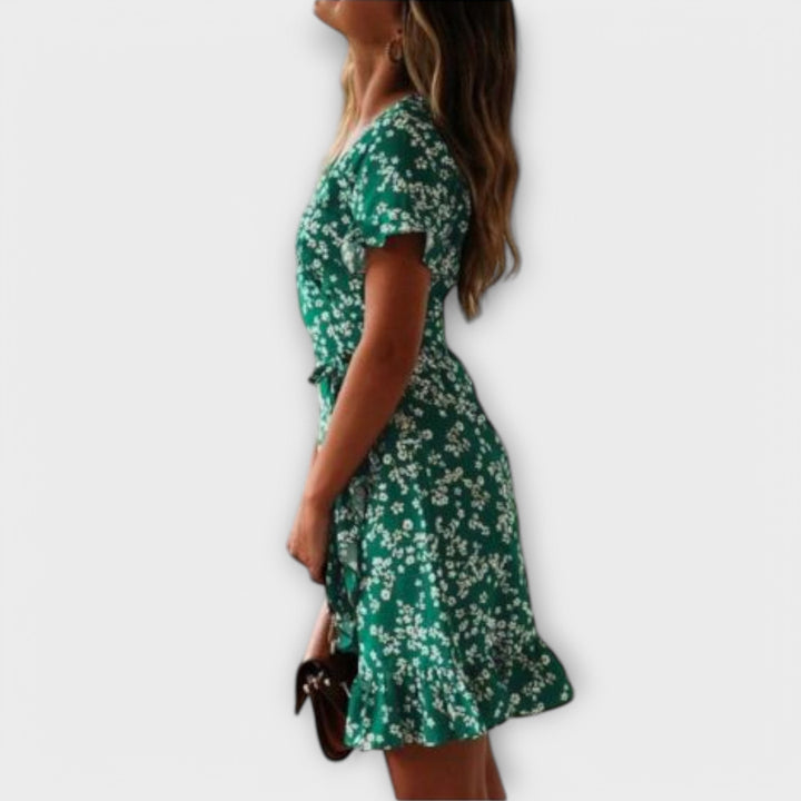 Nilsine - Vihreä Lyhyt Boho-mekko