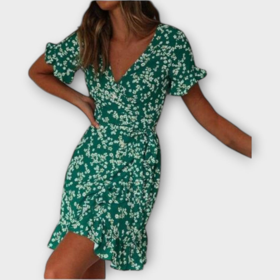 Nilsine - Vihreä Lyhyt Boho-mekko
