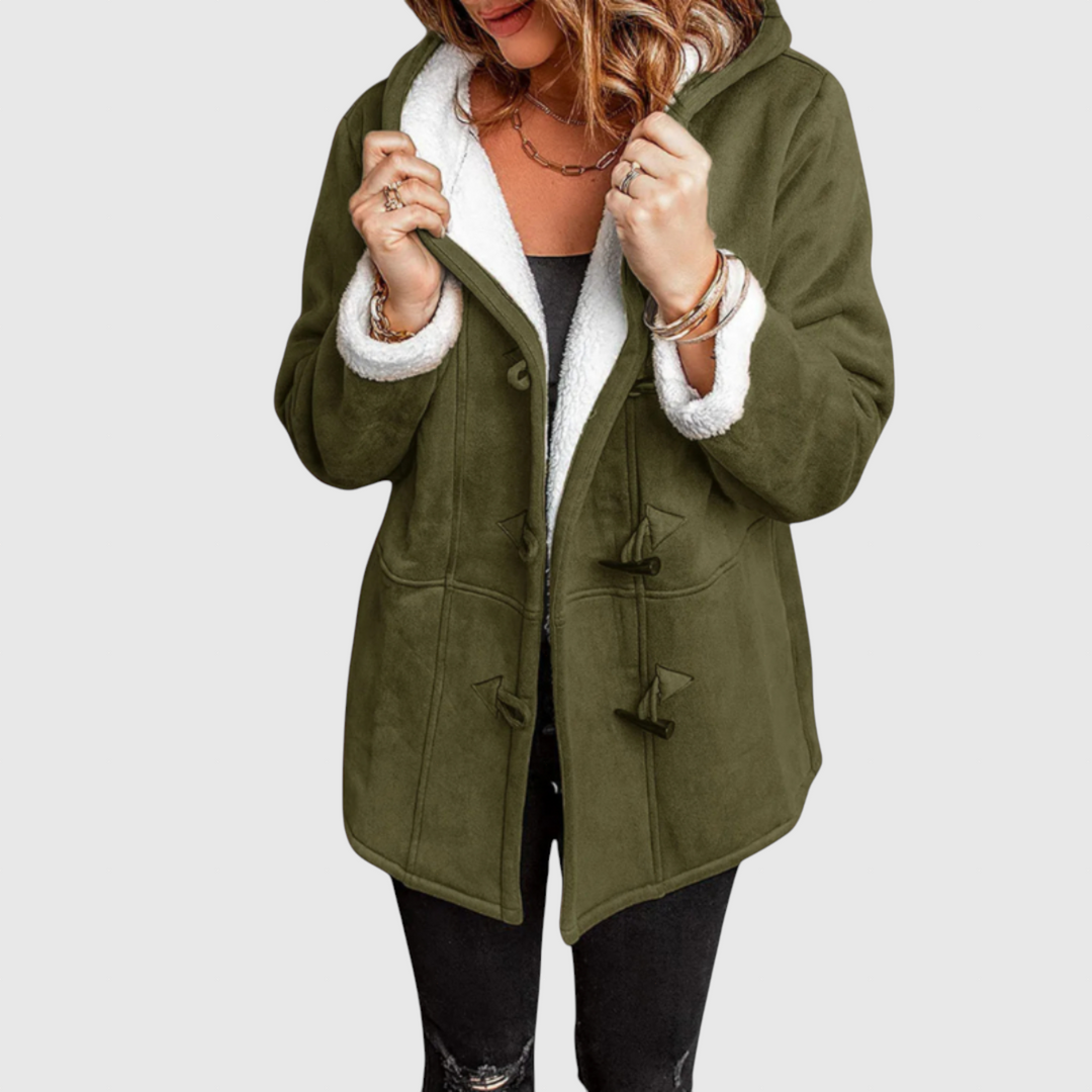 Elena - Tyylikäs fleece-vuorillinen talvitakki