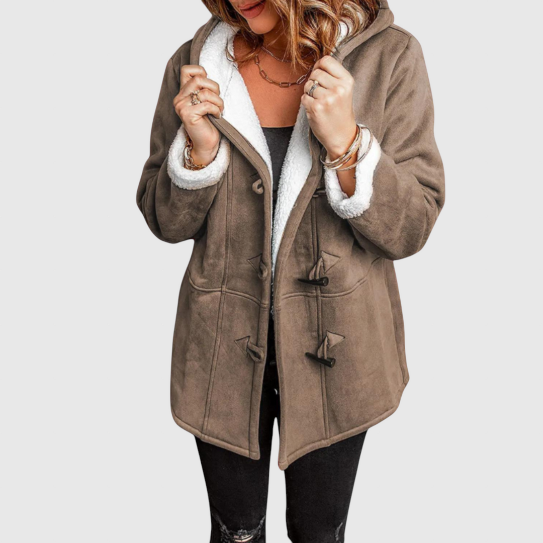 Elena - Tyylikäs fleece-vuorillinen talvitakki