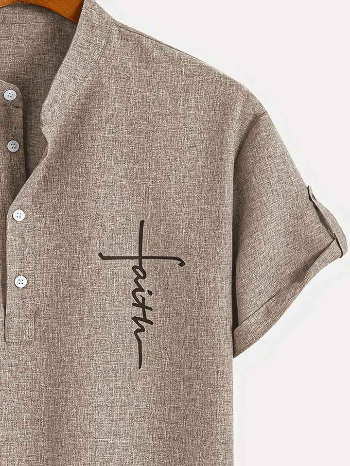 Kristóf™ | Tyylikäs lyhythihainen paita pystykauluksella