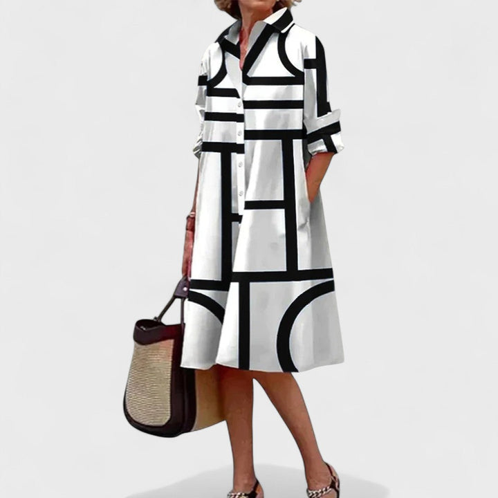 Stella - Tyylikäs Geometrinen Mekko