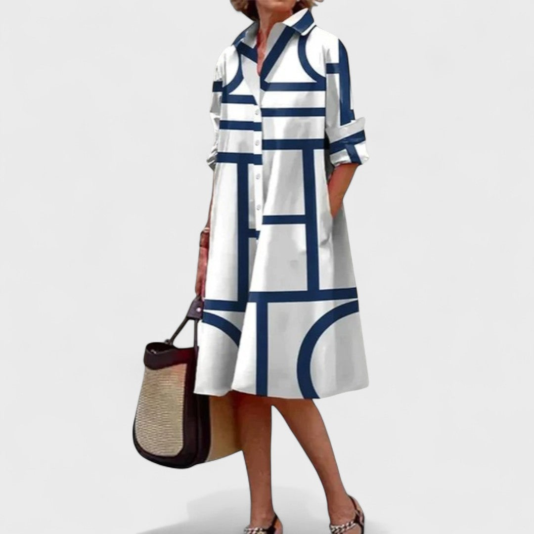 Stella - Tyylikäs Geometrinen Mekko
