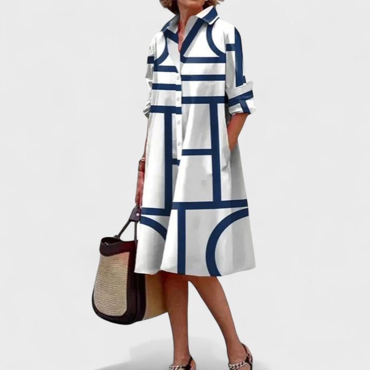 Stella - Tyylikäs Geometrinen Mekko
